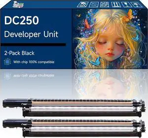 DC250 Developer Unit Compatible with Xerox DocuColor DC240 DC242 DC250 DC252 and Printers (2 Pack Black)