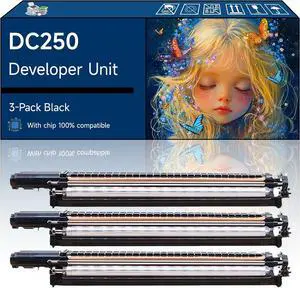 DC250 Developer Unit Compatible with Xerox DocuColor DC240 DC242 DC250 DC252 and Printers (3 Pack Black)