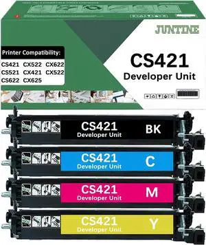 CS421 Developer Unit Replacement for Lexmark CS421 Developer Unit Compatible with Lexmark CS421 CX522 CX622 CS521 CX421 CX522 CS622 CX625 Printers(4-PK,BCMY)