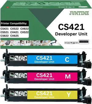 CS421 Developer Unit Replacement for Lexmark CS421 Developer Unit Compatible with Lexmark CS421 CX522 CX622 CS521 CX421 CX522 CS622 CX625 Printers(3-Pack,CMY)