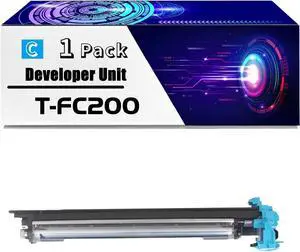 T-FC200 Developer Unit is Compatible for Toshiba E Studio 2000AC 2500AC Printers, High Yield 80000 Pages, with Chip for Long-Lasting Durability (1 Pack Cyan)