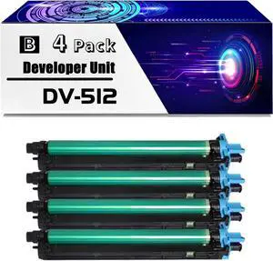 DV-512 Developer Unit is Compatible for Konica Minolta bizhub C224 C224e C284 C284e C364 C364e C454 C454e C554 Printers (4 Pack Black)