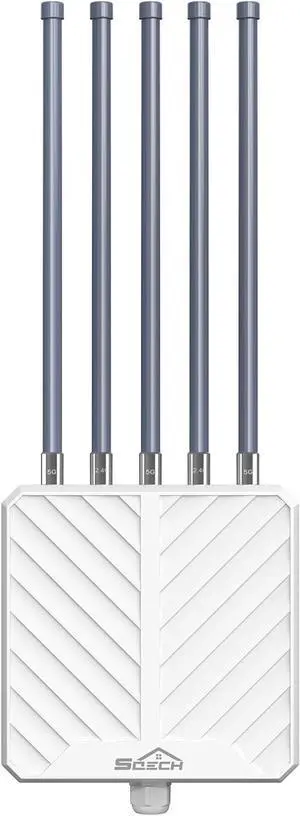 Outdoor WiFi Extender,SQECH AX3000 Dual-Band Wireless Access Point,Long Range Outdoor WiFi Extender with 5x8dBi Antennas/48V PoE Adapter/IP67 Waterproof,Up to 256 Devices for Farm,Yard,Campsite