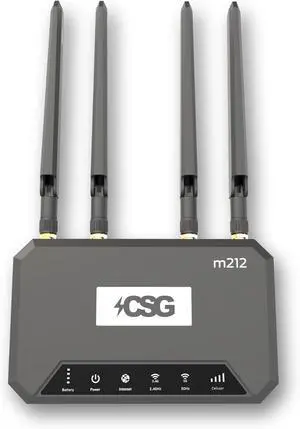 CSG m212 4G LTE Cat12 Cellular Gateway Business or Home Router | Dual-Band WI-FI 6 | Dual-SIM | 8 Hours Backup Battery for Travel | Compatible with Verizon Network | Portable Rural Internet
