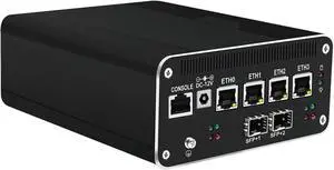 StoneStorm Micro Firewall Appliance Dual 10GB SFP+ 82599, 4 i226-v 2.5GbE LAN Ports, Mini PC 13th Gen. U300E 5-core, up to 4.3GHz, Mini Computer for Server Network Security/Home Soft Router (32G/512G)