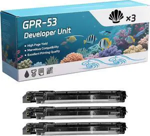 GPR-53 Developer Unit Compatible for Canon imageRUNNER Advance DX C3730i DX C3826i DX C3830i DX C3835i Printers, Capacity 240000 Pages, with Chip, Stable Output (3 Pack Black)