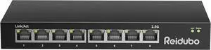2.5Gb Switch, 8 Port 2.5 Gigabit Network Switch, 2.5G Unmanaged Ethernet Switch for 2.5Gbps NAS/PC, 4K Video, WiFi6 Router, Wireless AP, Fanless Design, Plug and Play