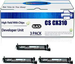 Compatible for Lexmark CS CX310 Developer Unit CS310dn CS310n CS317dn CS410dtn CS410n CS417dn CS510de CS510dte CS517de CX310dn CX310n CX317dn CX410de CX410dte CX410e Printers (3 Pack Black)