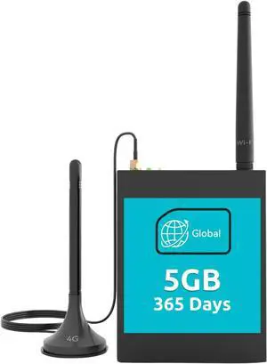 LINOVISION Industrial Global 4G LTE Cellular Router with Pre-Loaded Data Plan - 5GB 365 Days, Virtual SIM Router Supports Plug-n-Play, RS232/RS485, MQTT, Global Coverage and Pay as You Go