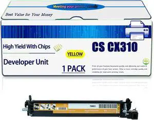 Compatible for Lexmark CS CX310 Developer Unit CS310dn CS310n CS317dn CS410dtn CS410n CS417dn CS510de CS510dte CS517de CX310dn CX310n CX317dn CX410de CX410dte CX410e Printers (1 Pack Yellow)