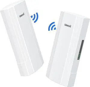 UeeVii WiFi Bridge Point to Point Outdoor: 5.8GHz Gigabit Wireless Bridge with 18dBi High Gain Antenna, IP65 for Starlink Setup, Extend WiFi to Farm Warehouse, 48V POE Powered
