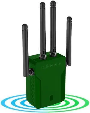WiFi to Ethernet Adapter Wireless Bridge - AC1200 5G/2.4G Dual Band Wireless Ethernet Adapter LAN Rj45 Port Convert Wired Device to WiFi to Wired ethernet for Printer (Green)
