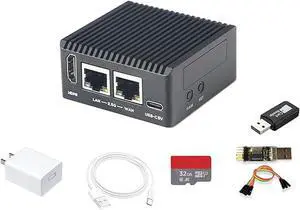 NanoPi R76S Mini Router, RK3576 Octa-Core SoC with AI Model, LPDDR5 16GB RAM 32GB eMMC, 6TOPS NPU,Dual 2.5G Ethernet, Support M.2 Wi-Fi Module (with M.2 WiFi, LPDDR4X 4GB, TF Card Kit)
