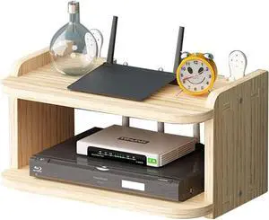 Wireless Router Storage Box Router Fences Router Storage Box Network Set Top Wall Mounted Router Storage Shelf Home and Office WiFi Router Cable Box (Color : Nutural, Size : 29x19x16cm)