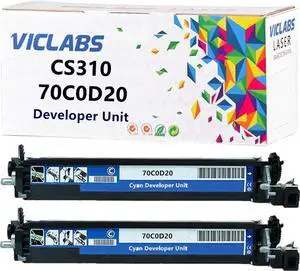 CS310 Developer Unit Replacement for Lexmark CS310 70C0D20 Developer Unit for use in Lexmark CS310n CS310dn CS317dn CS410n CS410dn CS417dn CS510de CX310n CX410e CX510de Printers (2 Cyan)