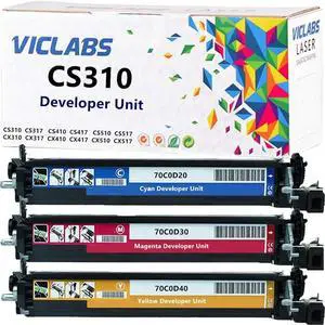 CS310 Developer Unit Replacement for Lexmark CS310 70C0D20 70C0D30 70C0D40 Developer Unit for use in Lexmark CS310n CS317dn CS410n CS417dn CS510de CX310n CX410e CX510de Printers(3-Pack,CMY)