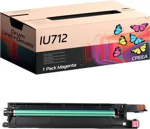 Compatible for Konica Minolta IU712 Drum Unit+Developer Unit Work for Konica Minolta bizhub C659 bizhub C759 Printers, with Chip, High Yield 120000 Pages, Clear Printing (1 Pack Magenta)