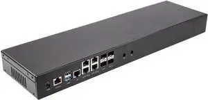 Micro Firewall Router K3758U9 Atom C3758 Processor 1U Rackmount, Barebones No Ram No SSD WiFi, 4x10G SFP+, 1xMini SAS, 5x2.5G LAN, AES-NI, Home Server Network Gateway Soft Router PC