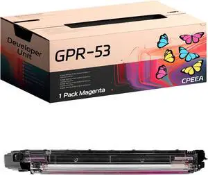 Compatible for Canon GPR-53 Developer Unit Work for Canon imageRUNNER Advance C3530i C3530i II C3530i III DX C3725i Printers, with Chip, High Yield 240000 Pages, Clear Printing (1 Pack Magenta)
