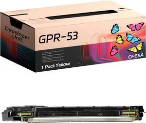 Compatible for Canon GPR-53 Developer Unit Work for Canon imageRUNNER Advance C3325i C3330i C3525i C3525i II C3525i III Printers, with Chip, High Yield 240000 Pages, Clear Printing (1 Pack Yellow)