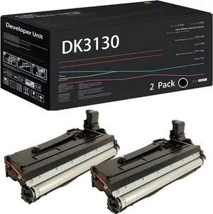 DK3130 Developer Unit Compatible for Kyocera ECOSYS M3550idn M3560idn FS-4100DN FS-4200DN FS-4300DN Printers, with Chip, High Yield 250000 Pages, High-Definition Printing (2-Pack Black)