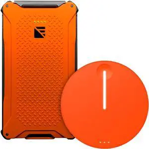 SIMO Solis Lite 4G LTE Mobile WiFi Hotspot | Local & International Coverage Router, No Contract, NO SIM, Lifetime Data, Internet for Travel | with Dark Energy Poseidon Pro Charger, Hi-Vis Orange