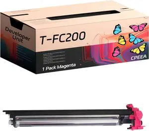Compatible for Toshiba T-FC200 Developer Unit Work for Toshiba E Studio 2000AC 2500AC Printers, with Chip, High Yield 80000 Pages, Clear Printing (1 Pack Magenta)