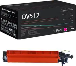 DV512 Developer Unit Compatible for Konica Minolta bizhub C284e C364 C364e C454 C454e C554 C554e Printers, with Chip, High Yield 300000 Pages, High-Definition Printing (1 Pack Magenta)