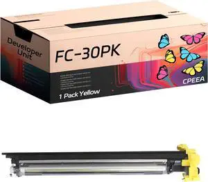 Compatible for Toshiba FC-30PK Developer Unit Work for Toshiba E-Studio 305CS 305CP 306CS Printers, with Chip, High Yield 80000 Pages, Clear Printing (1 Pack Yellow)