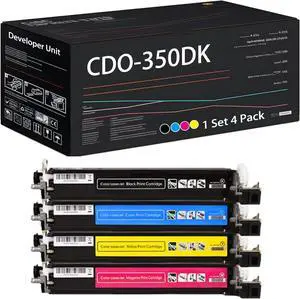 CDO-350DK Developer Unit Compatible for Pantum CP2510DN CM7115DN CM7000FDN Printers, with Chip, High Yield 30000 Pages, High-Definition Printing (4-Pack BK/C/M/Y)