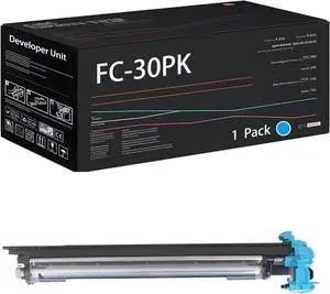 FC-30PK Developer Unit Compatible for Toshiba E-Studio 305CS 305CP 306CS Printers, with Chip, High Yield 80000 Pages, High-Definition Printing (1 Pack Cyan)