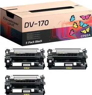 Compatible for Kyocera DV-170 Developer Unit Work for Kyocera ECOSYS M2035dn M2535dn FS-1035MFP FS-1135MFP Printers, with Chip, High Yield 50000 Pages, Clear Printing (3 Pack Black)