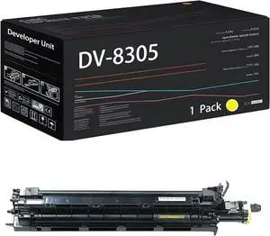 DV-8305 Developer Unit Compatible for Copystar TASKalfa 3050ci 3051ci 3550ci 3551ci Printers, with Chip, High Yield 50000 Pages, High-Definition Printing (1 Pack Yellow)