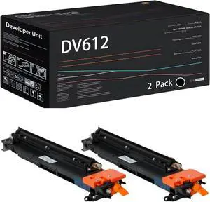 DV612 Developer Unit Compatible for Konica Minolta bizhub 552 652 C452 C552 C552DS C652 C652DS Printer, with Chip, High Yield 1240000 Pages, High-Definition Printing (2-Pack Black)