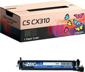 Compatible for Lexmark CS CX310 Developer Unit Work for Lexmark CS310dn CS310n CS317dn CS410dtn CS410n CS417dn CS510de CS510dte CS517de CX310dn CX310n CX317dn CX410de Printers (1 Pack Cyan)