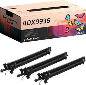 Compatible for Lexmark 40X9936 Developer Unit Work for Lexmark MS911de MX910de MX911dte MX912dxe XM9155 XM9165 Printers, with Chip, High Yield 50000 Pages, Clear Printing (3 Pack Black)