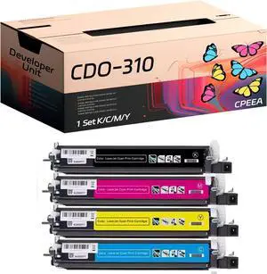 Compatible for Pantum CDO-310 Developer Unit Work for Pantum CM7107DN CP2507DN Plus Printers, with Chip, High Yield 225000 Pages, Clear Printing (4-Pack BK/C/M/Y)