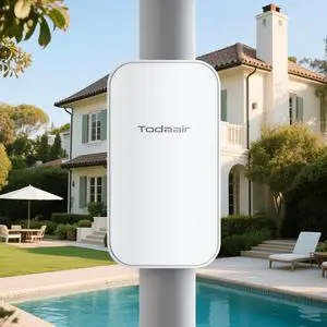 2025 Outdoor WiFi Extender, WiFi Booster, IP65 Weatherproof, Up to 1200Mbps Dual Band WiFi Repeater, Covers Up to Least 3440 Sq. ft and 30 Devices, Repeater&AP Mode