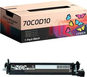 Compatible for Lexmark 70C0D10 70C0D20 70C0D30 70C0D40 Developer Unit Work for Lexmark CX310dn CX310n CX317dn CX410de CX410dte CX410e CX417de Printers, with Chip, High Yield 30000 Pages (Black)
