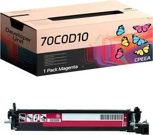 Compatible for Lexmark 70C0D10 70C0D20 70C0D30 70C0D40 Developer Unit Work for Lexmark CS310dn CS310n CS317dn CS410dtn CS410n CS417dn Printers, with Chip, High Yield 30000 Pages (Magenta)