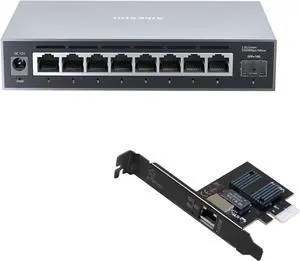 9-Port 2.5G Web Managed Ethernet Switch with Intel I226-V 2.5G Network Card, VLAN/QoS/STP/IGMP/LACP Supported, Fanless Easy Smart 2.5Gb Network Switch, Aluminum Housing