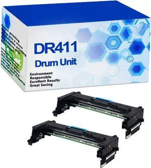 Compatible High Yield DR411 DV411 Drum Developer Unit Printing 80000 Pages Replacement for Konica Minolta Bizhub 223 283 7828 363 423 36 42 Printer,DR411-2 Pack