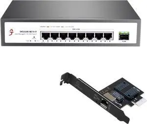 9-Port 2.5G Easy Managed PoE+ Ethernet Switch with Intel I226-V 2.5G Network Card, Support VLAN/QoS/STP/IGMP/LACP, Fanless 2.5Gb Network Switch, Metal Housing