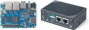 FriendlyElec Nanopi M5 Portable Mini Router OpenWRT - LPDDR5 8GB/16GB RAM 6TOPS NPU, RK3576 SoC with Al Model, Dual Gbps Ethernet for IoT NAS Smart Gateway (None WiFi Module, 16GB, Standard)