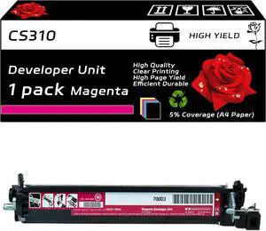 CS310 Developer Unit Compatible for Lexmark CS310dn CS310n CS317dn CS410dtn CS410n CS417dn CS510de CS510dte CS517de Printers, with Chip, High Yield 20000 Pages, Clear Printing (Magenta)