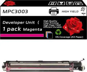 MPC3003 Developer UnitContains Carrier Compatible for Ricoh MP C3003 MP C3503 MP C4503 MP C5503 MP C6003 Printers, with Chip, High Yield 370000 Pages, Clear Printing (1 Pack Magenta)