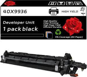 40X9936 Developer Unit Compatible for Lexmark MS911de MX910de MX911dte MX912dxe XM9155 XM9165 Printers, with Chip, High Yield 100000 Pages, Clear Printing (1 Pack Black)