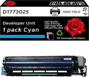 D1773025 Developer Unit Compatible for Ricoh MP C2003 MP C2503 Printers, with Chip, High Yield 90000 Pages, Clear Printing (Cyan) D1773025 Developer Unit Compatible for Ricoh MP C2003 MP C2503 Printers, with Chip, High Yield 90000 Pages, Clear Printing (Cyan)