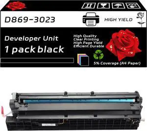 D869-3023 Developer Unit Compatible for Ricoh MP 2554SP 3053 3554SP 4054SP 4055SP 5054SP 5055SP 6054SP 6055SP Printers, with Chip, High Yield 220000 Pages, Clear Printing (Black)