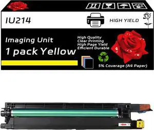 IU214 Imaging Unit Compatible for Konica Minolta (photosensitive Drum + Developer) bizhub C227 bizhub C287 Printers, with Chip, High Yield 80000 Pages, Clear Printing (Yellow)